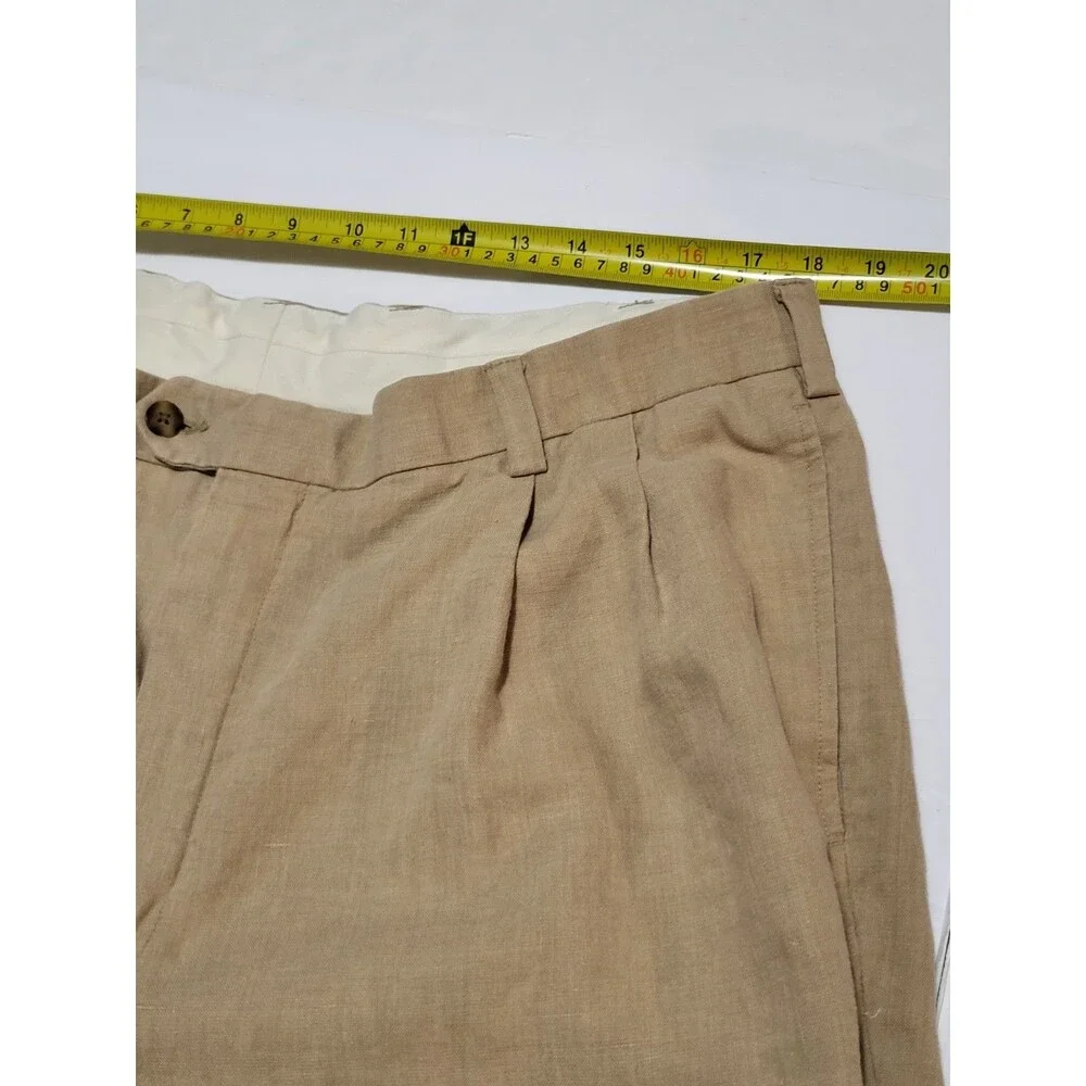 Jos. A Banks Traveler's Collection 100% Linen Brown Pants Size Men's 40x30